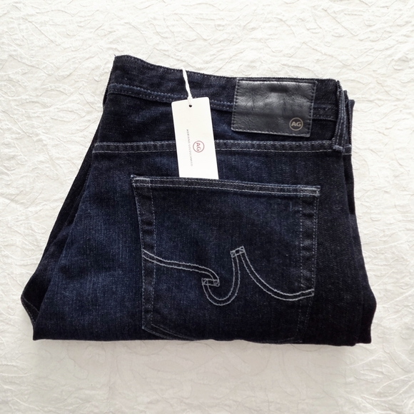 AG NEW Adriano Goldschmied The Graduate Darker Blue Denim Jeans, 38x32 - Picture 2 of 11